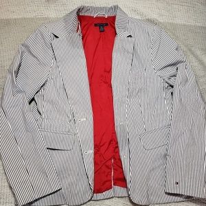 Tommy Hilfiger navy and white striped blazer